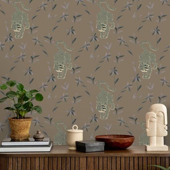 Tijger stalken Cocoa Jungle behang