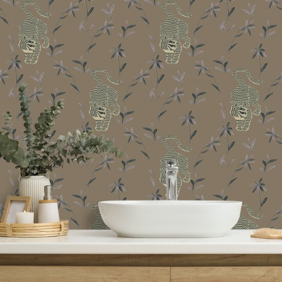 Stalkender Tiger Kakao-Dschungel-Tapete