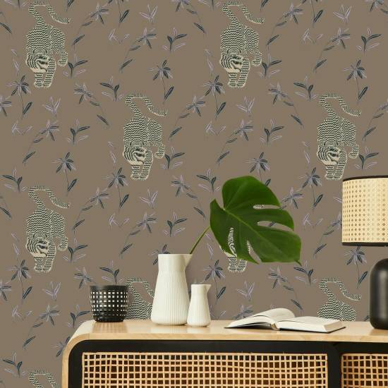 Förföljande tiger Cocoa Jungle Bakgrund