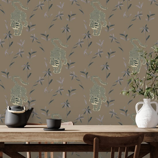 Forfølgelse af tiger Cocoa Jungle Baggrund