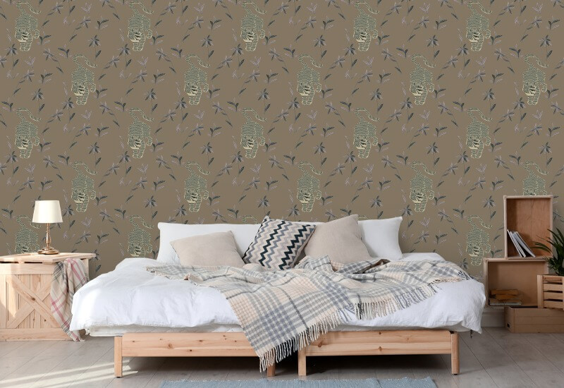 Stalkender Tiger Kakao-Dschungel-Tapete