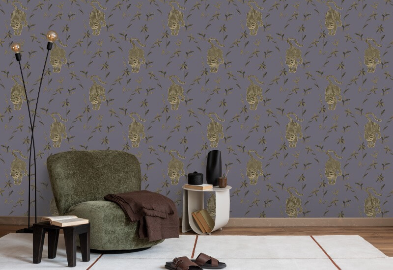 Stalking Tiger Dusk Lavender Wallpaper