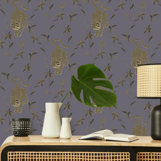 Förföljande tiger Dusk Lavender Bakgrund