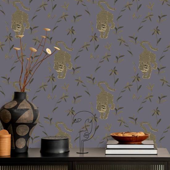 Perseguindo o tigre Papel de parede Dusk Lavender
