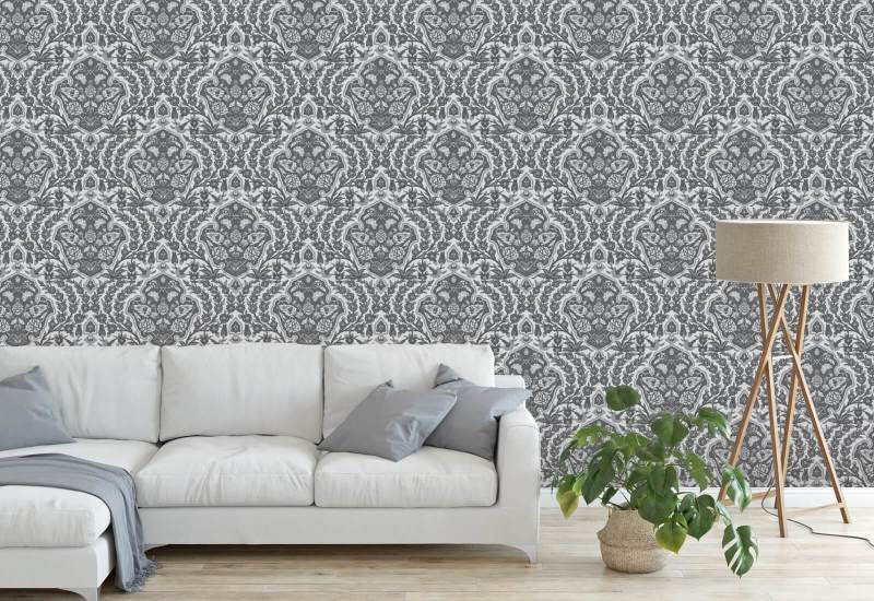 Pouf grande Carta da parati Greys