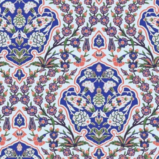 Ottoman Stor Blues & Coral Baggrund