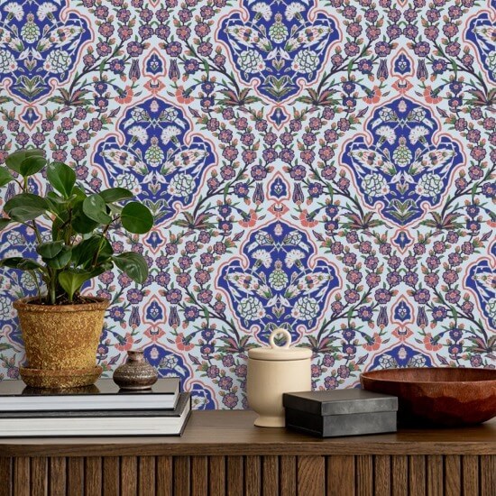 Ottoman Stor Blues & Coral Baggrund