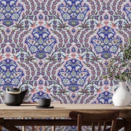 Otomano Grande Papel de parede Blues & Coral