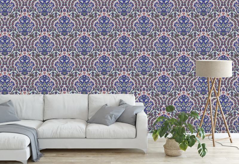 Otomano Grande Papel de parede Blues & Coral