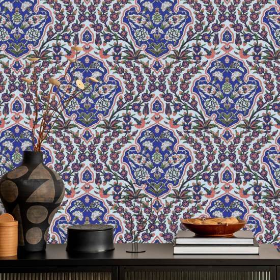 Ottoman Stor Blues & Coral Bakgrund