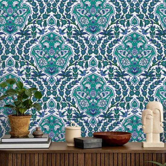 Ottoman Large Turquoise Wallpaper
