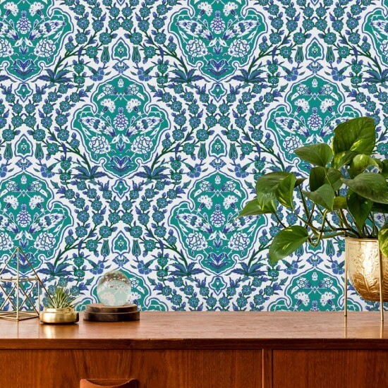 Ottoman Large Turquoise Wallpaper