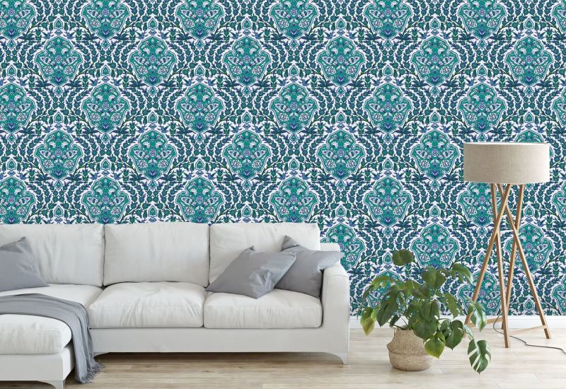 Ottoman Large Turquoise Wallpaper