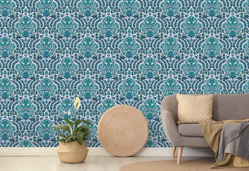 Ottoman Large Turquoise Wallpaper