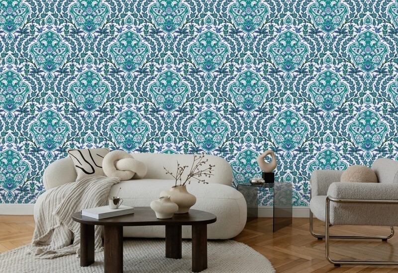 Ottoman Large Turquoise Wallpaper