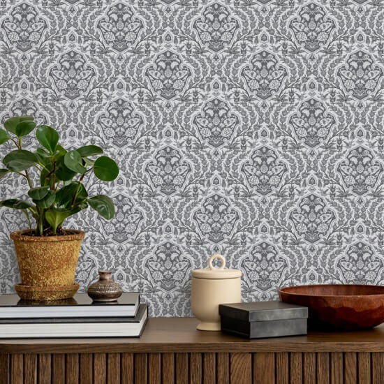 Otomano pequeno Papel de parede Greys