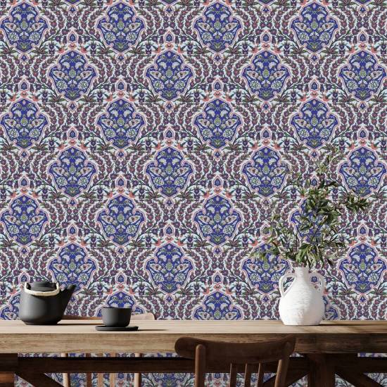 Otomano pequeno Papel de parede Blues & Coral