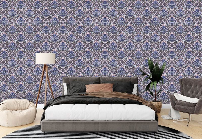Ottomanska Liten Blues & Coral Bakgrund