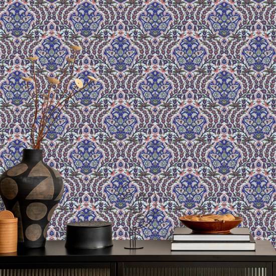 Petit pouf Papier peint Blues & Coral