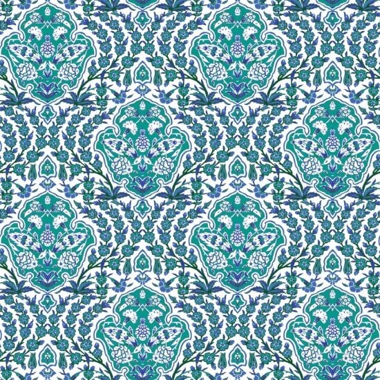 Otomana pequeña Papel pintado turquesa