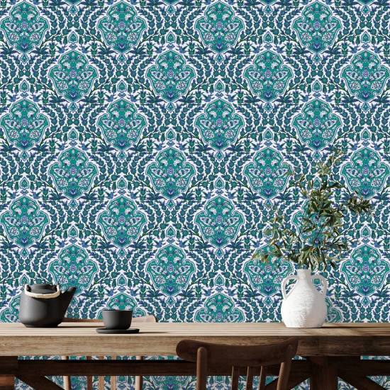 Otomano pequeno Papel de parede turquesa