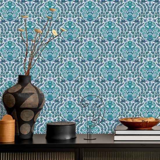 Ottoman Small Turquoise Wallpaper
