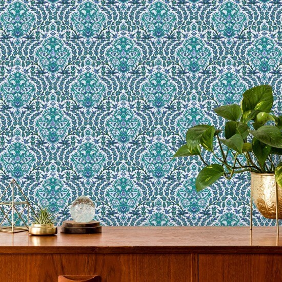 Osmanisch klein Türkis-Tapete