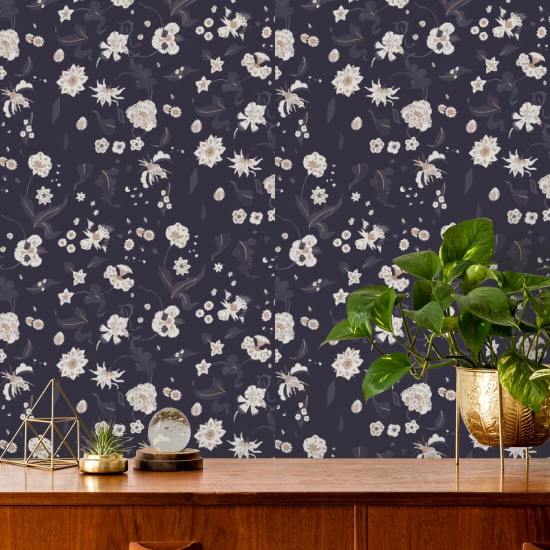 Bloemengelukzaligheid Behang met bessen