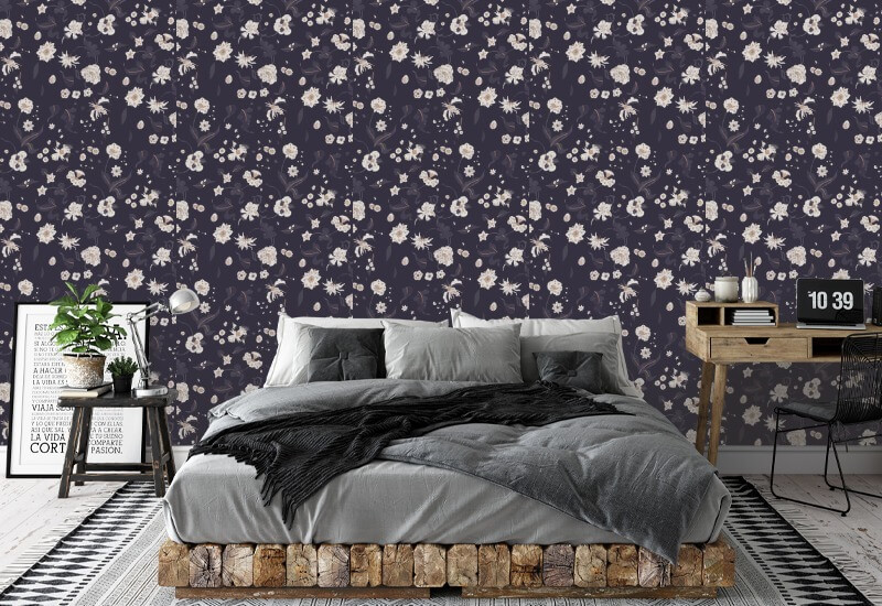 Felicidade floral papel de parede de groselha