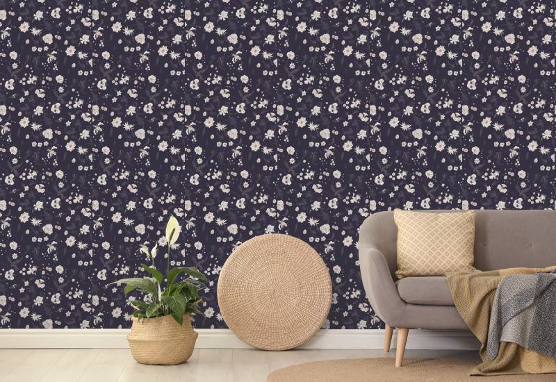 Floral Bliss Currant Wallpaper