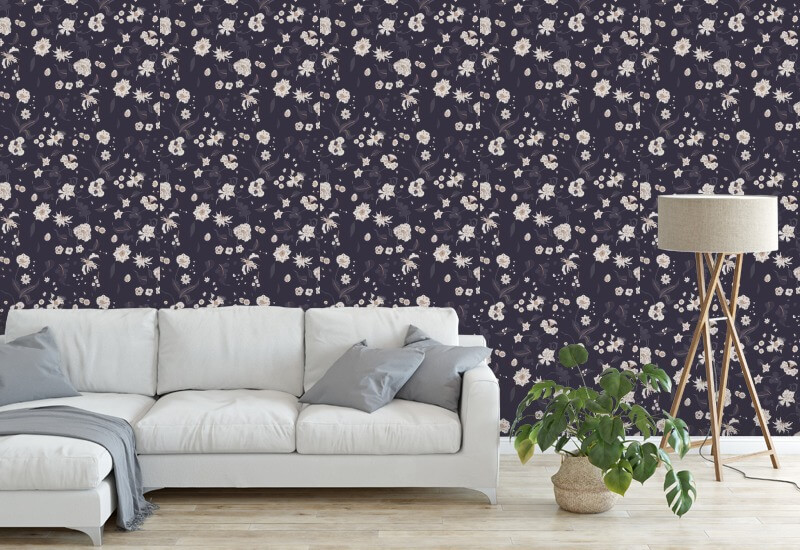 Floral Bliss Currant Wallpaper