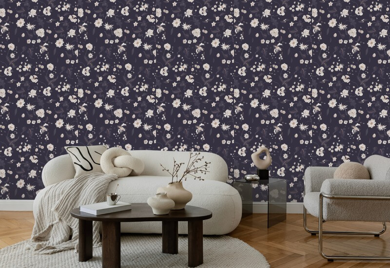 Floral Bliss Currant Wallpaper