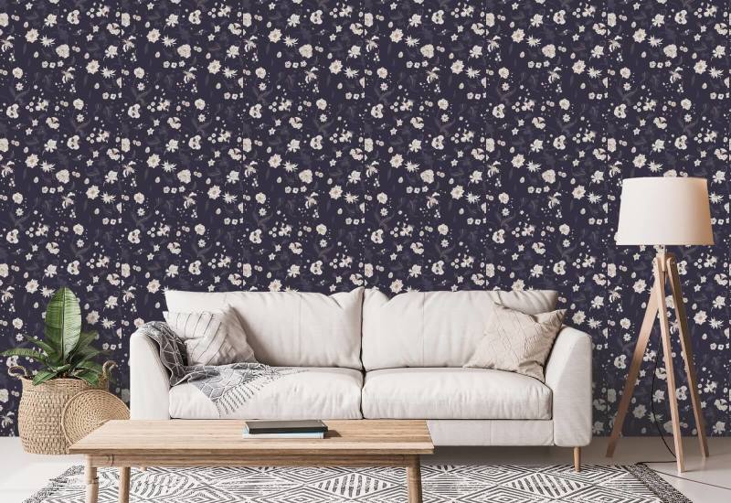 Floral Bliss Currant Wallpaper