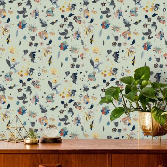 Florale Glückseligkeit Gemischte Tapete