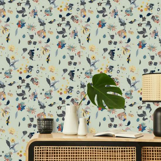 Kukkainen autuus Sekoitettu taustakuva