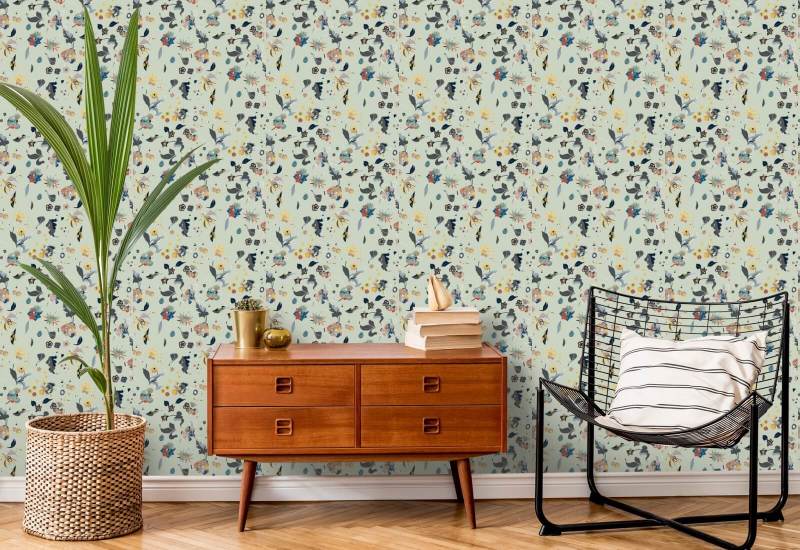 Kukkainen autuus Sekoitettu taustakuva