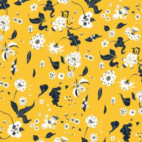 Felicidade floral Papel de parede de açafrão