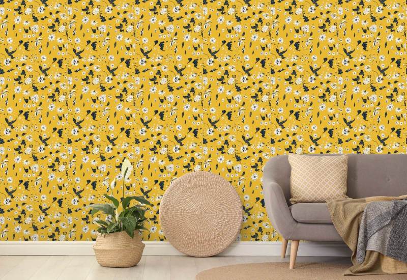 Floral Bliss Saffron Bakgrund