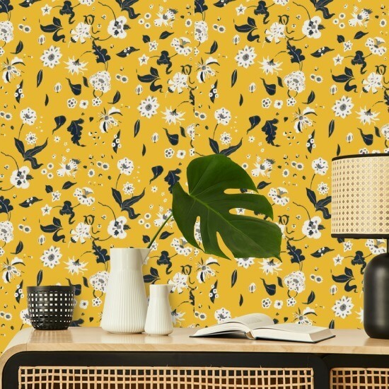 Floral Bliss Saffron Bakgrund