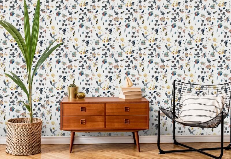 Floral Bliss Hvid tapet