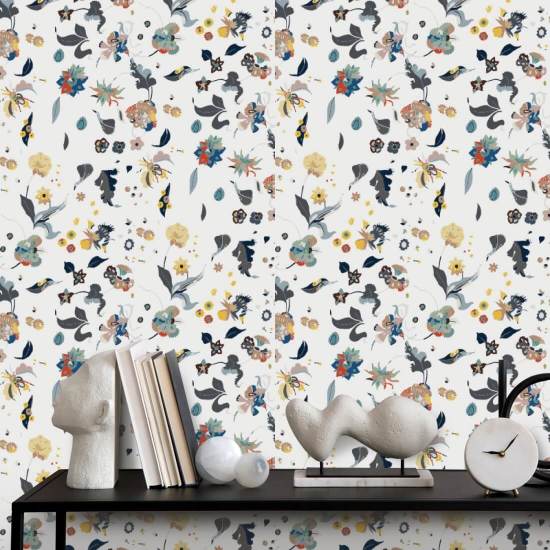 Floral Bliss Hvit Bakgrunn