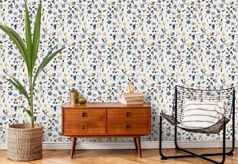 Floral Bliss Hvit Bakgrunn