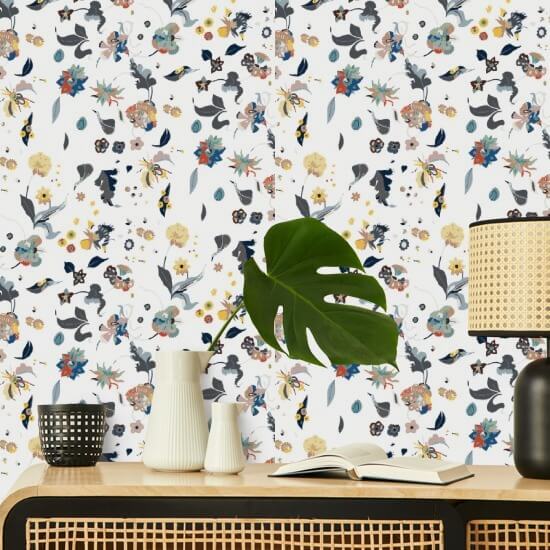 Floral Bliss Vit Bakgrund