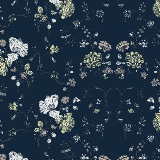 Dentelle florale Papier peint Deep Sea