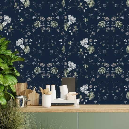 Spitze mit Blumenmuster Tiefsee-Hintergrundbild