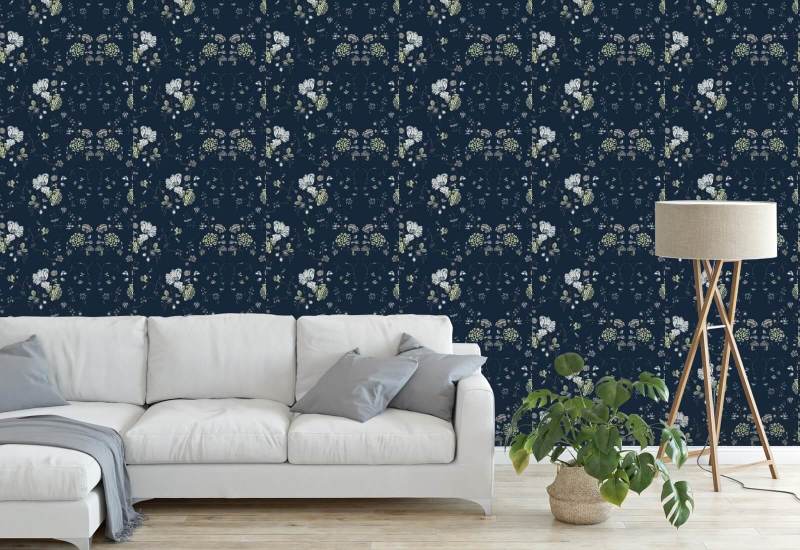 Kant met bloemen Achtergrond voor de diepzee