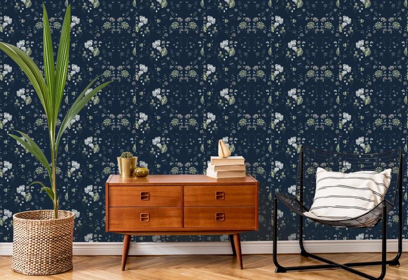 Renda floral Papel de parede do mar profundo