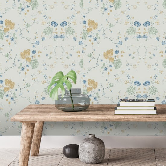 Blommig spets Naturlig bomull tapet