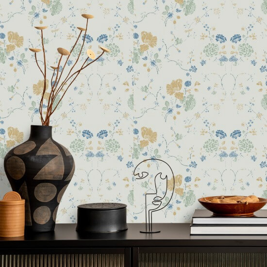 Renda floral Papel de parede de algodão natural