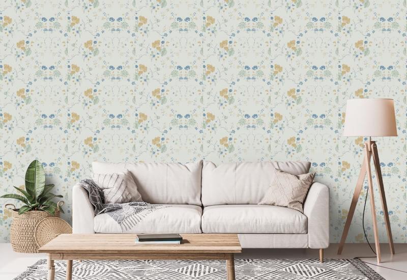 Renda floral Papel de parede de algodão natural